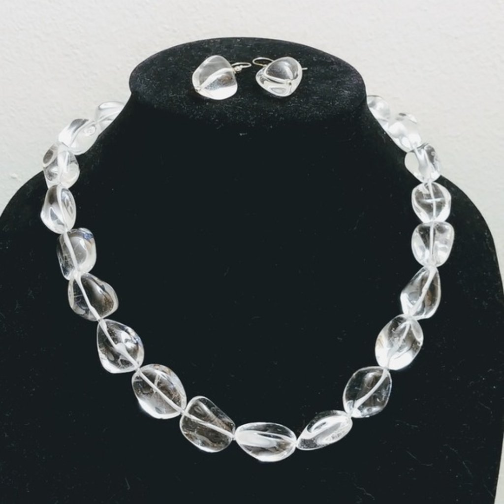 Crystal Clear Glass Earrings Heavy -- Handmade Heavy 29$